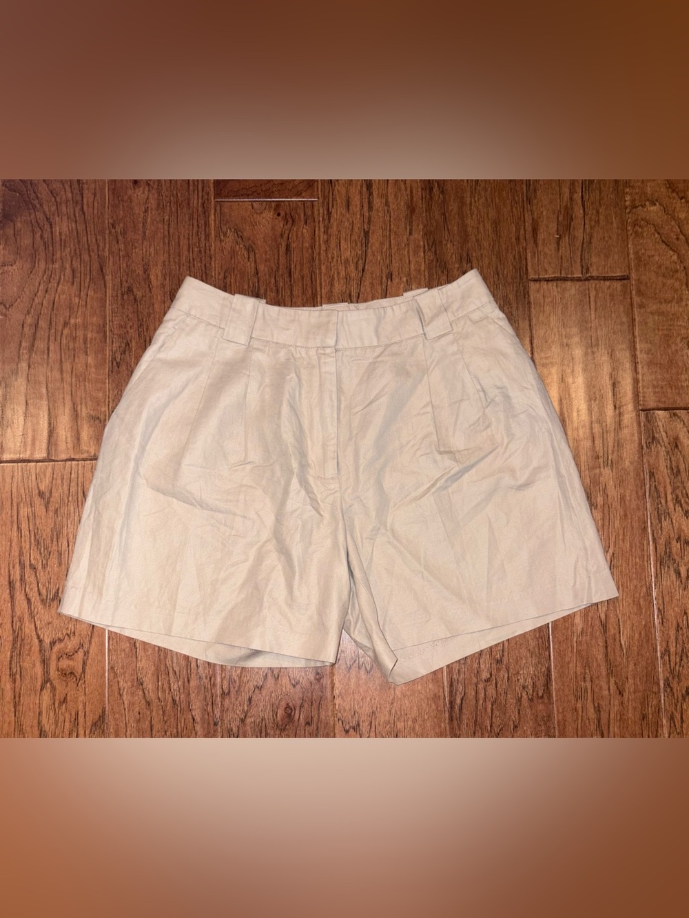 J. McLaughlin Linen Blend Pleated Shorts Light Khaki Size 4 New